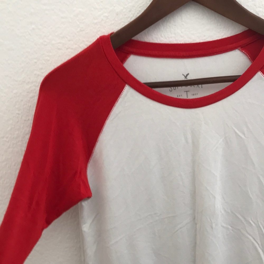 American Eagle red baseball tee - Picture 2 of 4